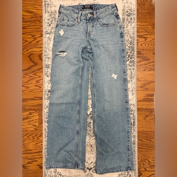 Hollister Low Rise Distressed Baggy Jeans Sz 23L - Picture 2 of 5